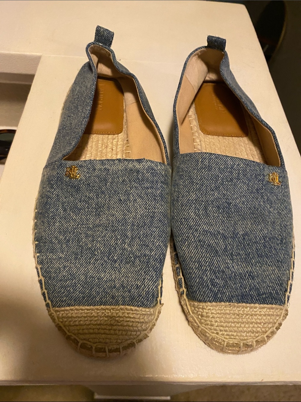 Ralph Lauren Denim Espadrille Slip-Ons - Blue